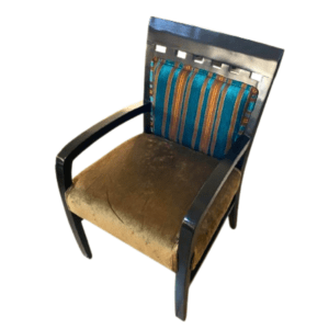 Slatted Back Accent Chair - Dark Wood Frame