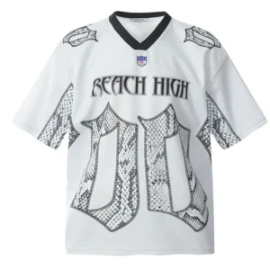 Men’s Retro White Mesh Football Jersey with Bold '00' Number Graphic