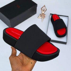 Adidas Y-3 Yohji Yamamoto Comfylette Puff Slides Black &amp; Red